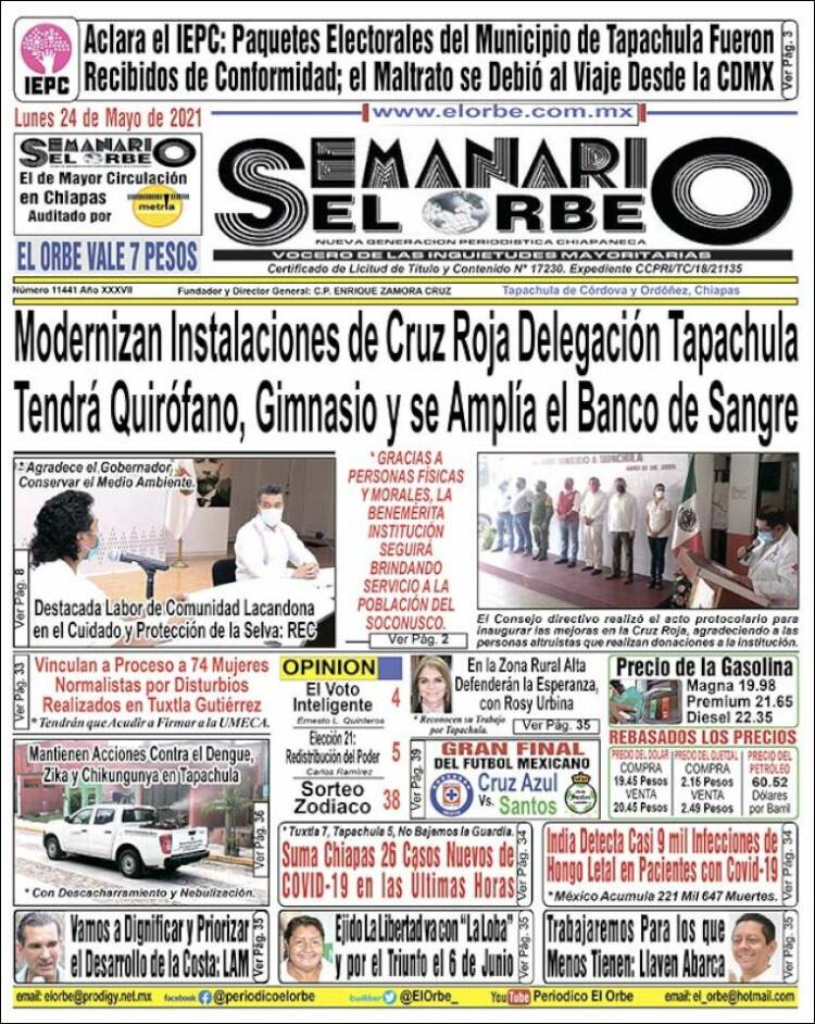 Portada de El Orbe (México)