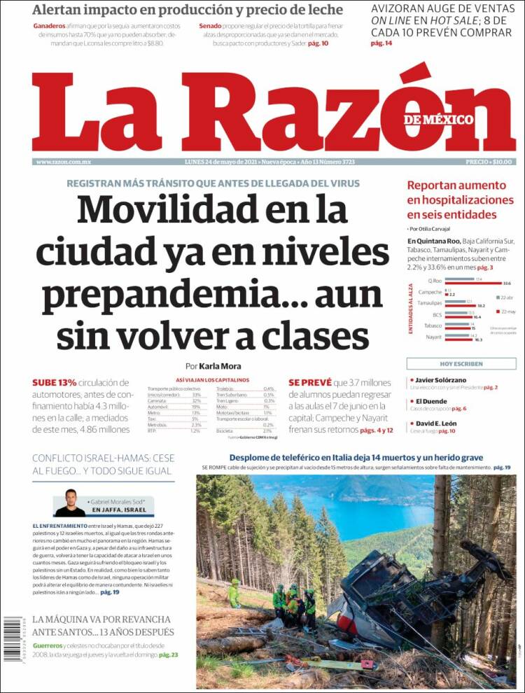 Portada de La Razón (México)