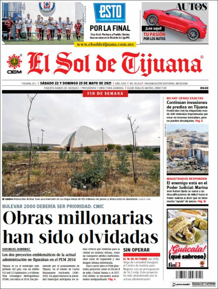 Portada de El Sol de Tijuana (Mexico)