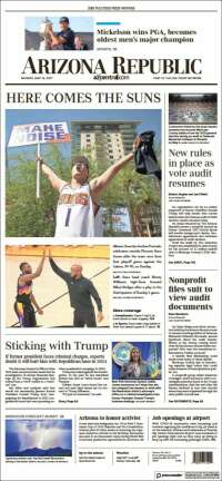 Portada de Arizona Republic News (États-Unis)