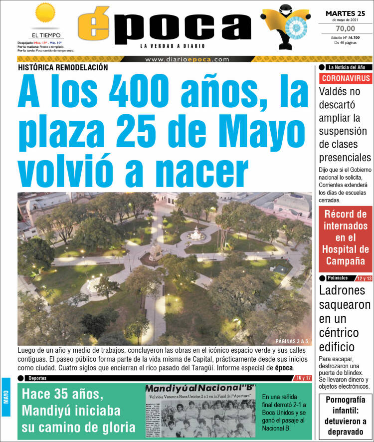 Portada de Diario Época (Argentina)