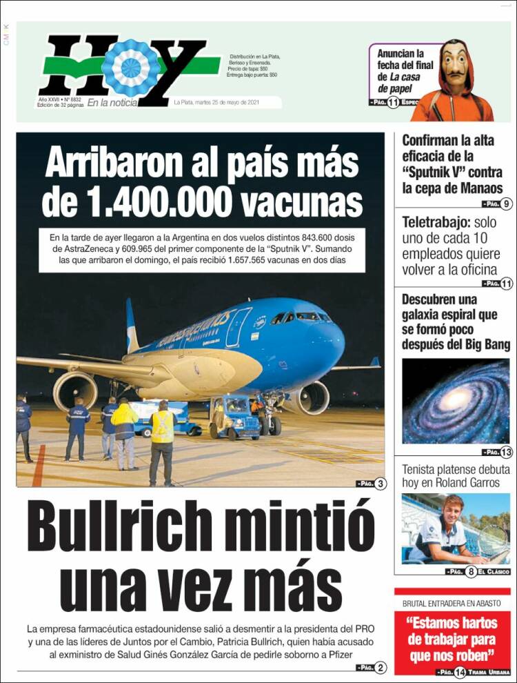 Portada de Diario Hoy (Argentina)