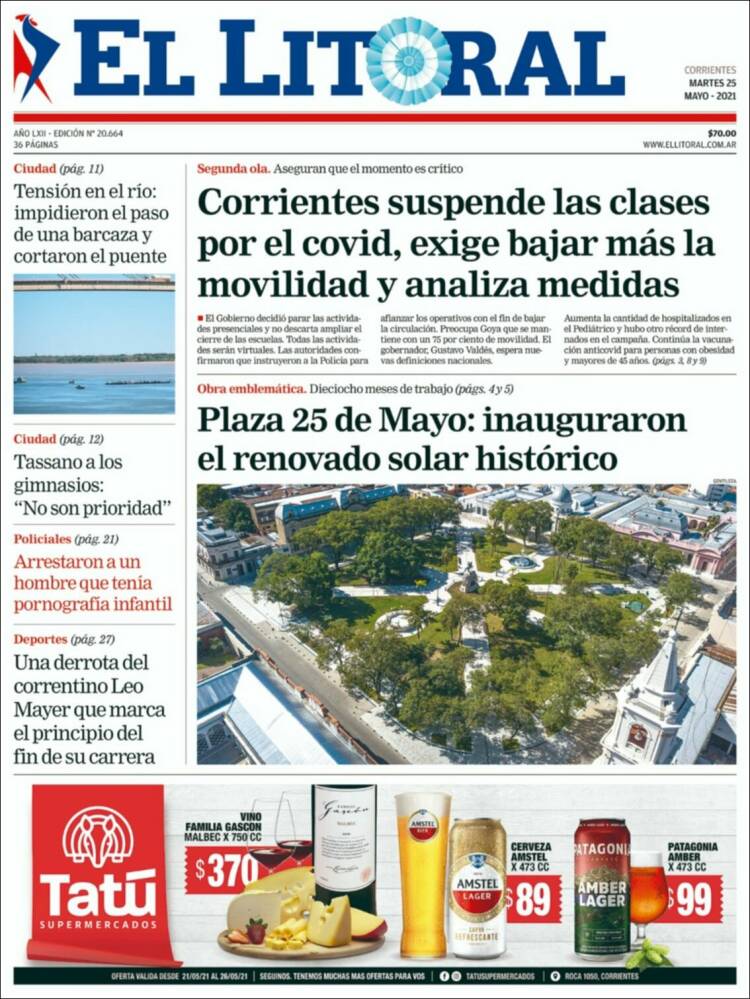 Portada de El Litoral Corrientes (Argentina)