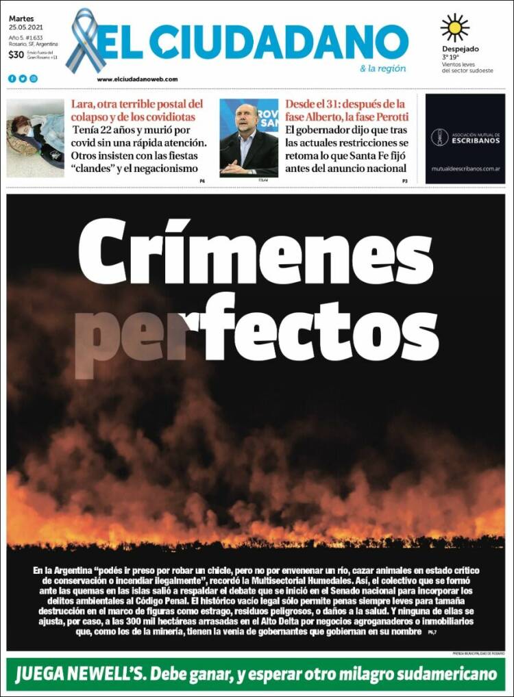 Portada de Diario El Ciudadano (Argentina)