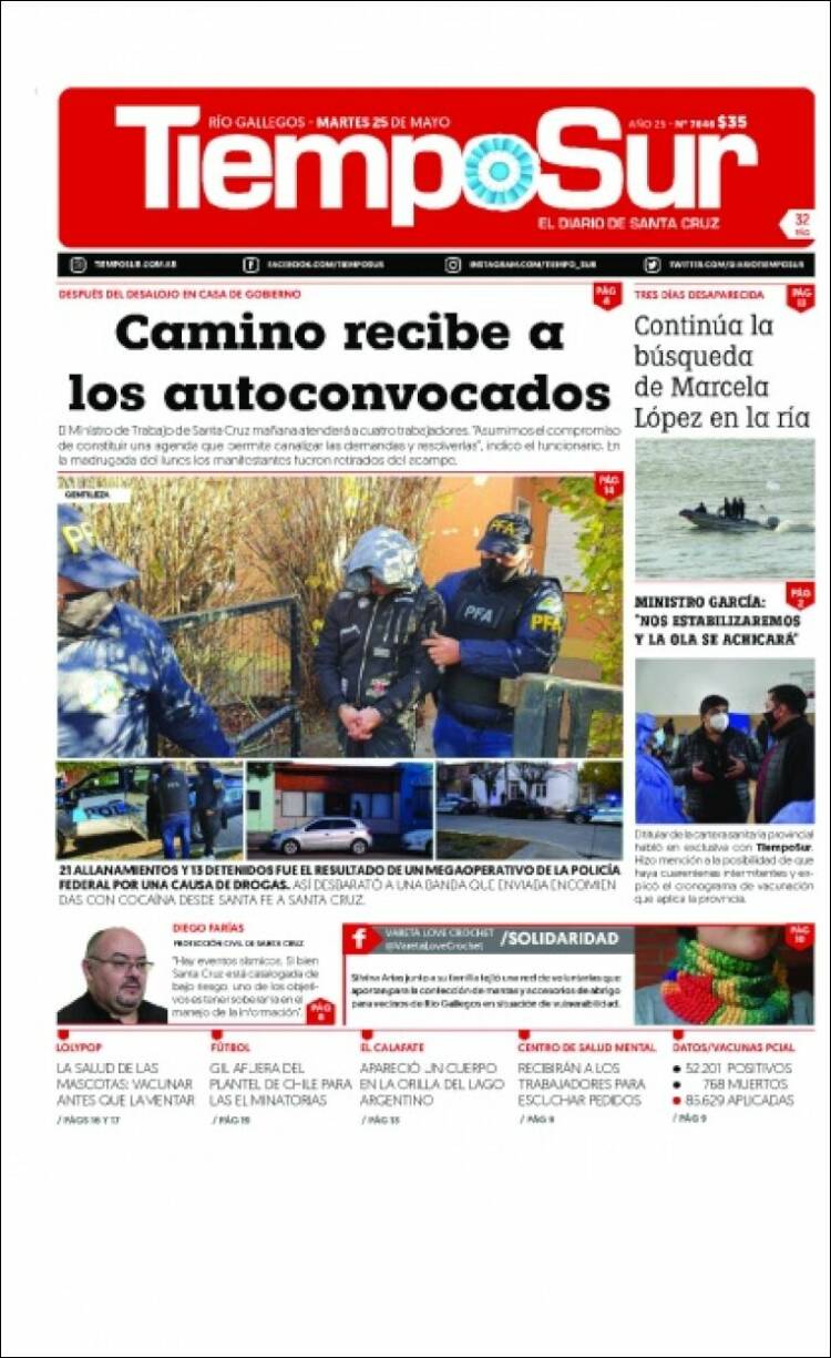 Portada de Tiempo Sur (Argentina)