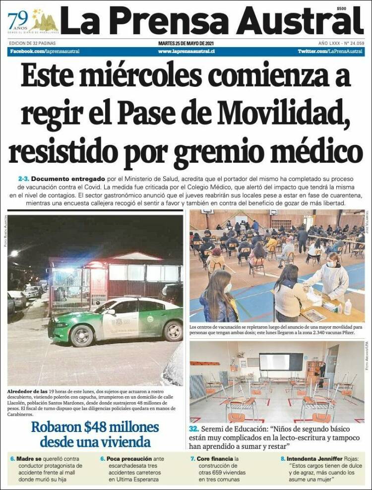 Portada de El Magallanes (Chile)