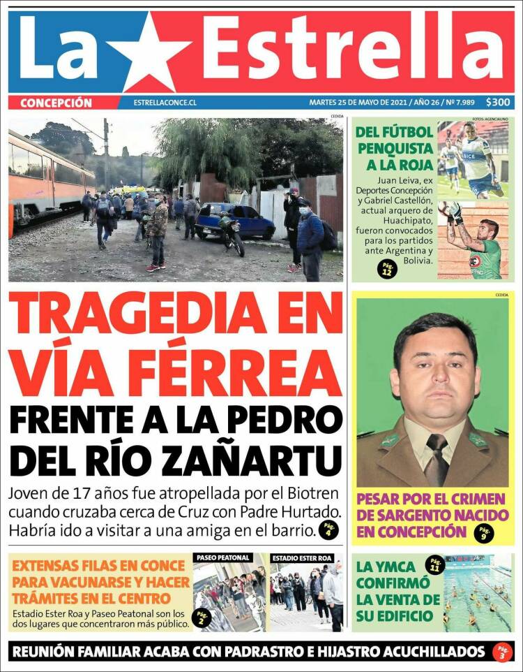 Portada de La Estrella de Concepción (Chile)