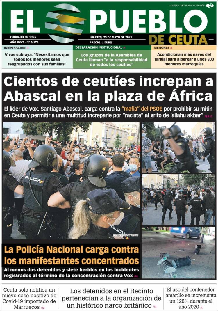 Portada de El Pueblo de Ceuta (España)