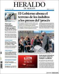 Portada de Heraldo de Aragón (España)