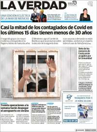 Portada de La Verdad de Murcia (España)