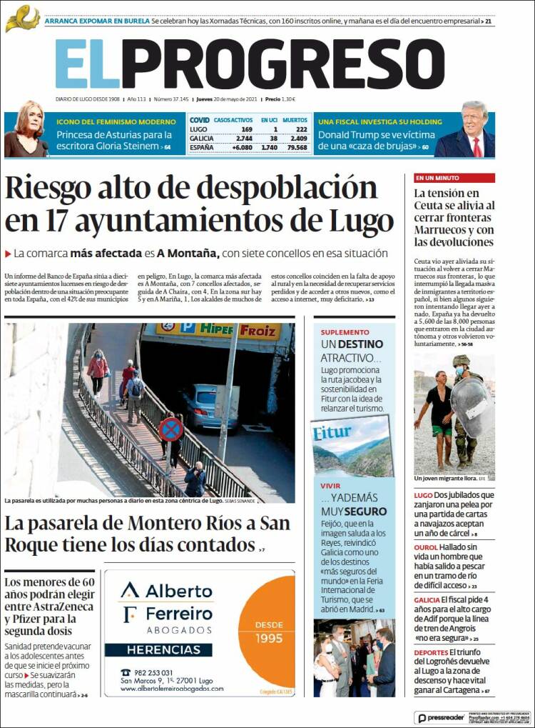 Portada de El Progreso (Espagne)