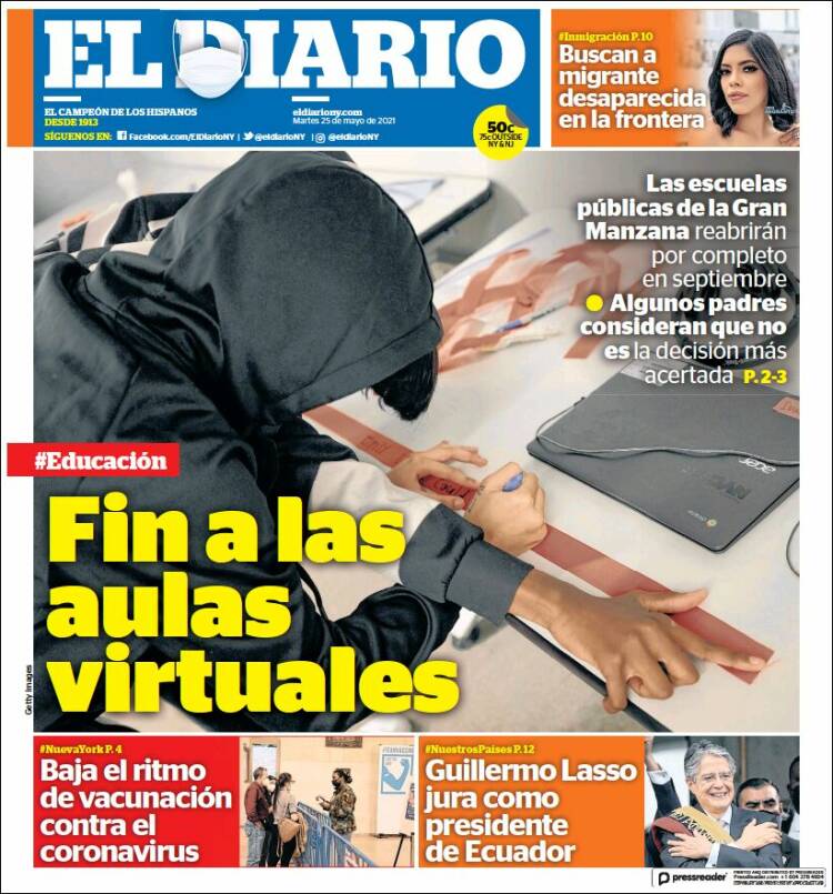 Portada de El Diario NY (USA)