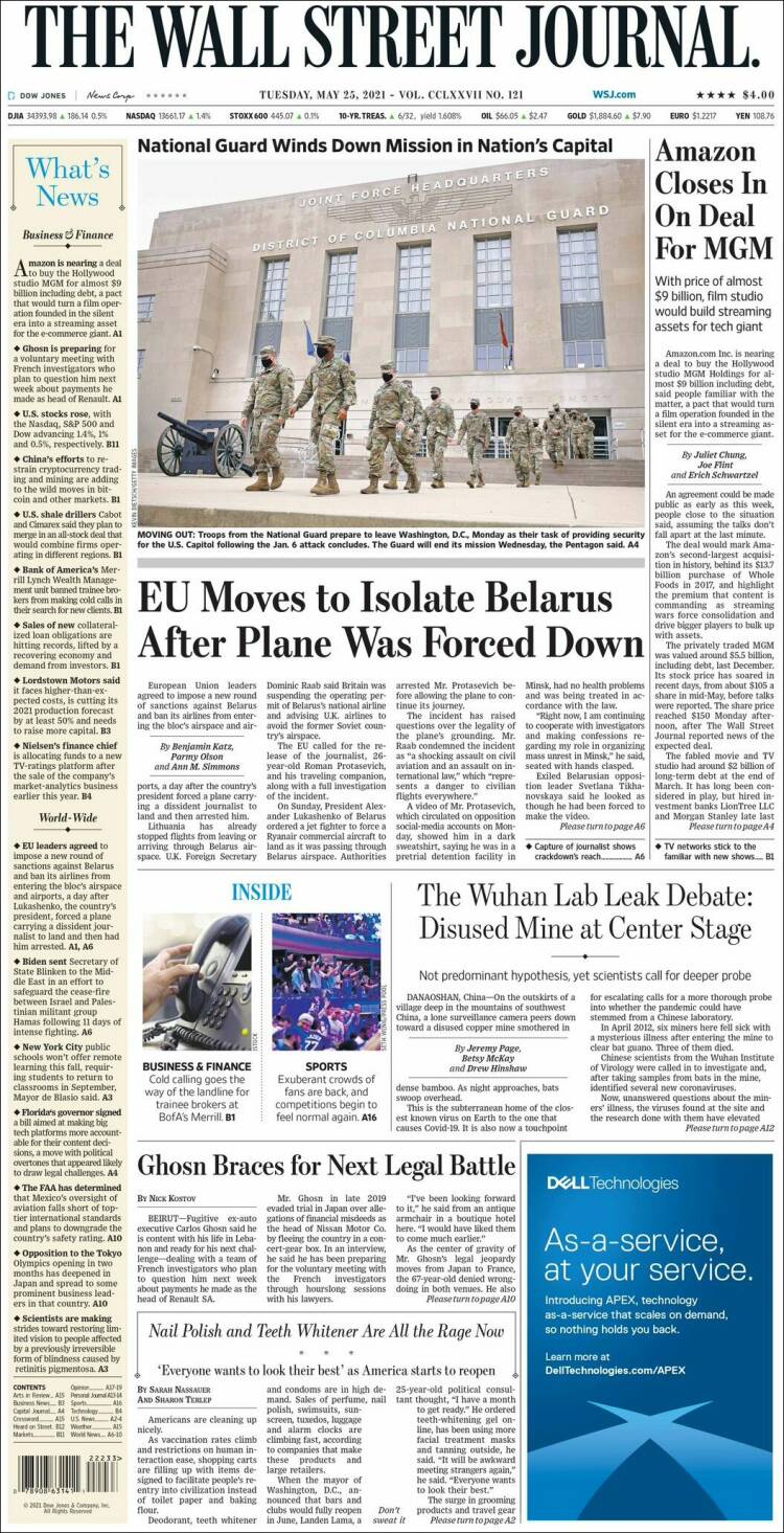 Portada de Wall Street Journal (USA)