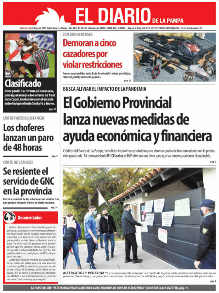 Portada de Diario de La Pampa (Argentina)