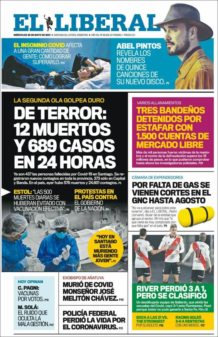 Portada de Diario El Liberal (Argentina)