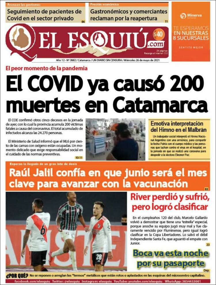 Portada de El Esquiu (Argentina)