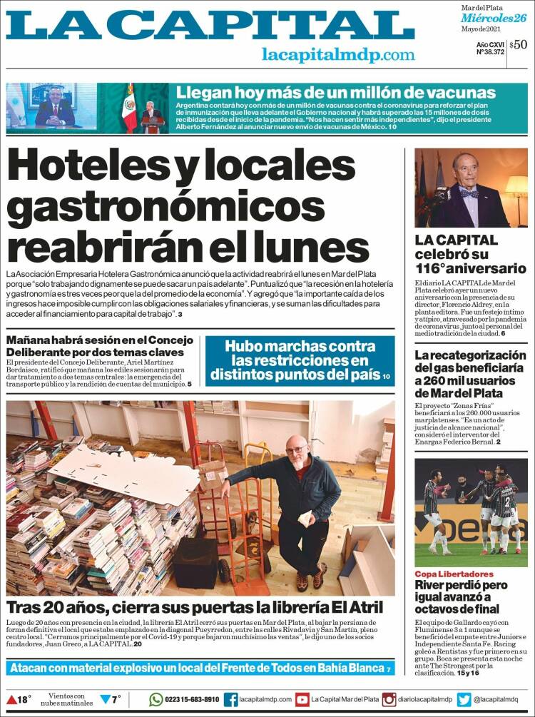 Portada de Diario La Capital - Mar del Plata (Argentina)