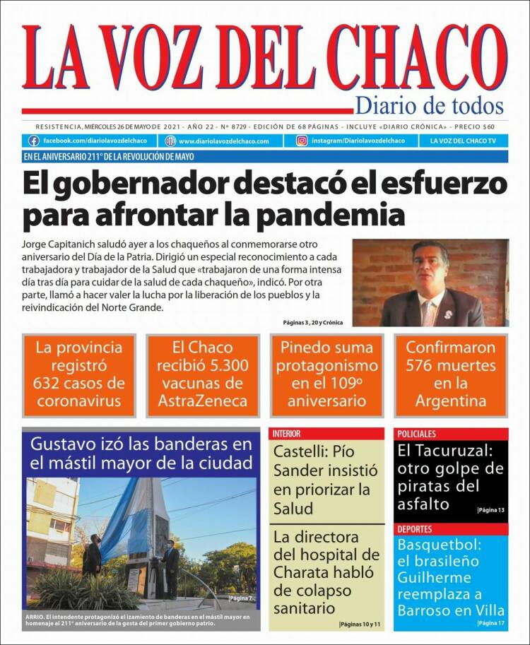 Portada de La Voz del Chaco (Argentina)