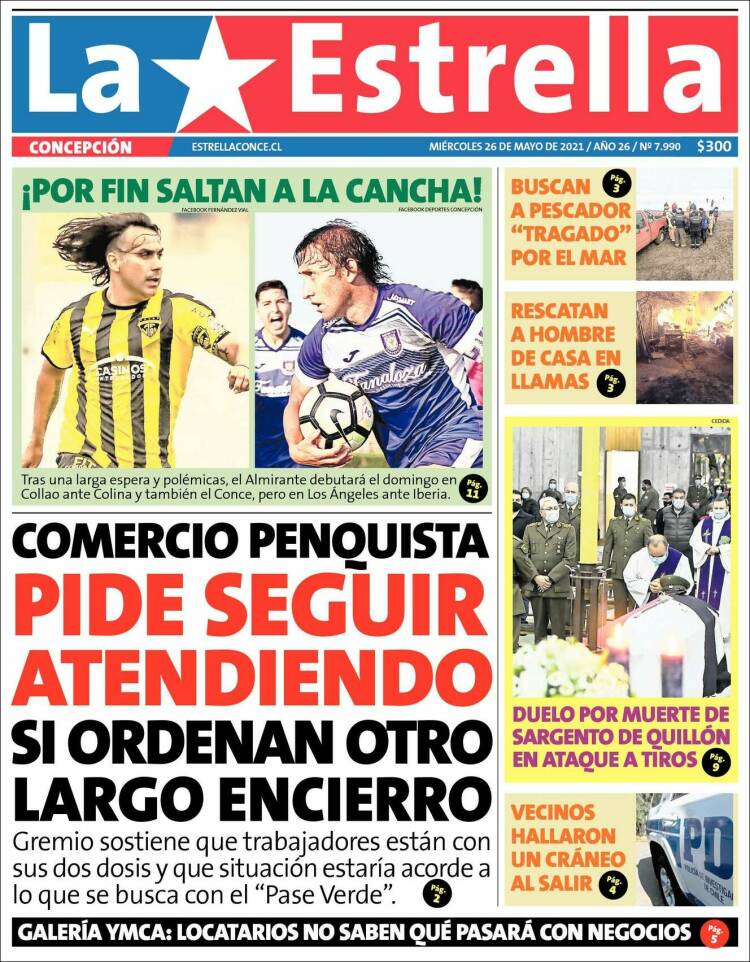 Portada de La Estrella de Concepción (Chile)