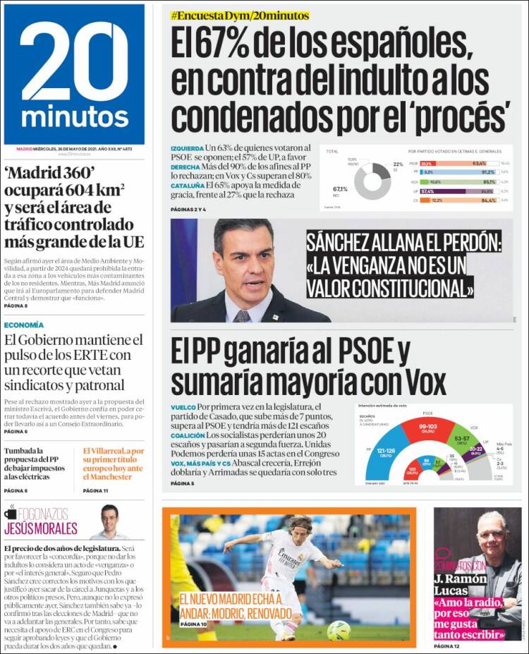 Portada de 20 Minutos - Madrid (Espagne)