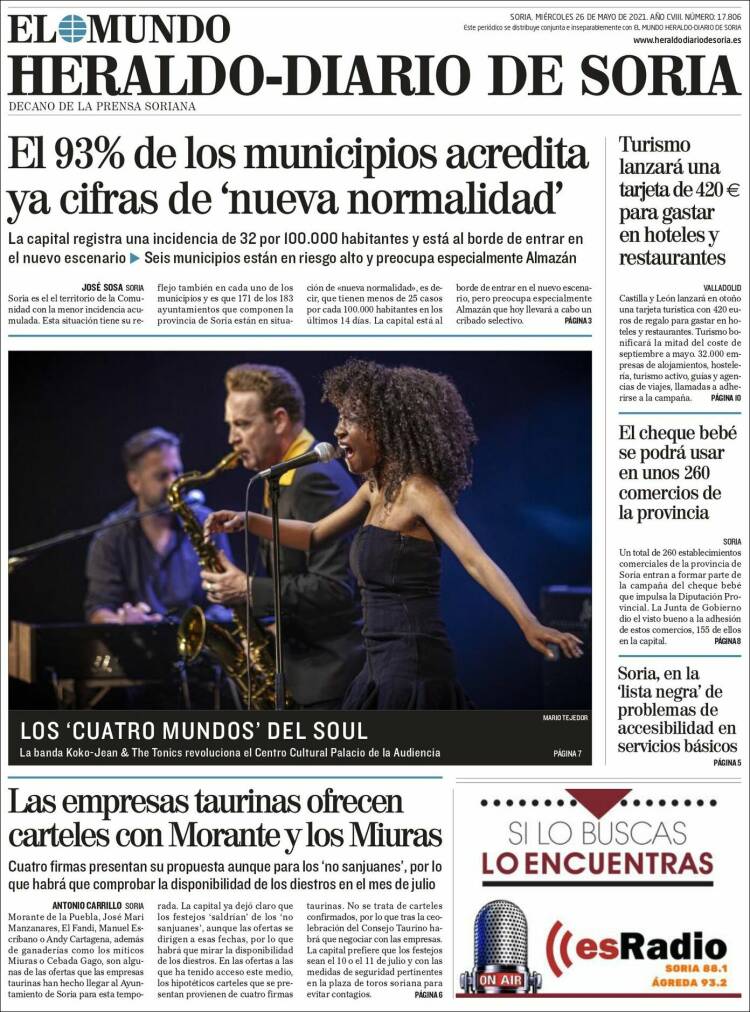 Portada de Diario de Soria (España)