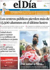 Portada de El Día de Córdoba (España)