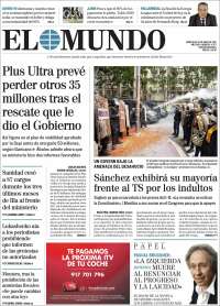 Portada de El Mundo (Espagne)