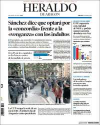 Portada de Heraldo de Aragón (Espagne)