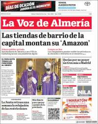 Portada de La Voz de Almería (España)