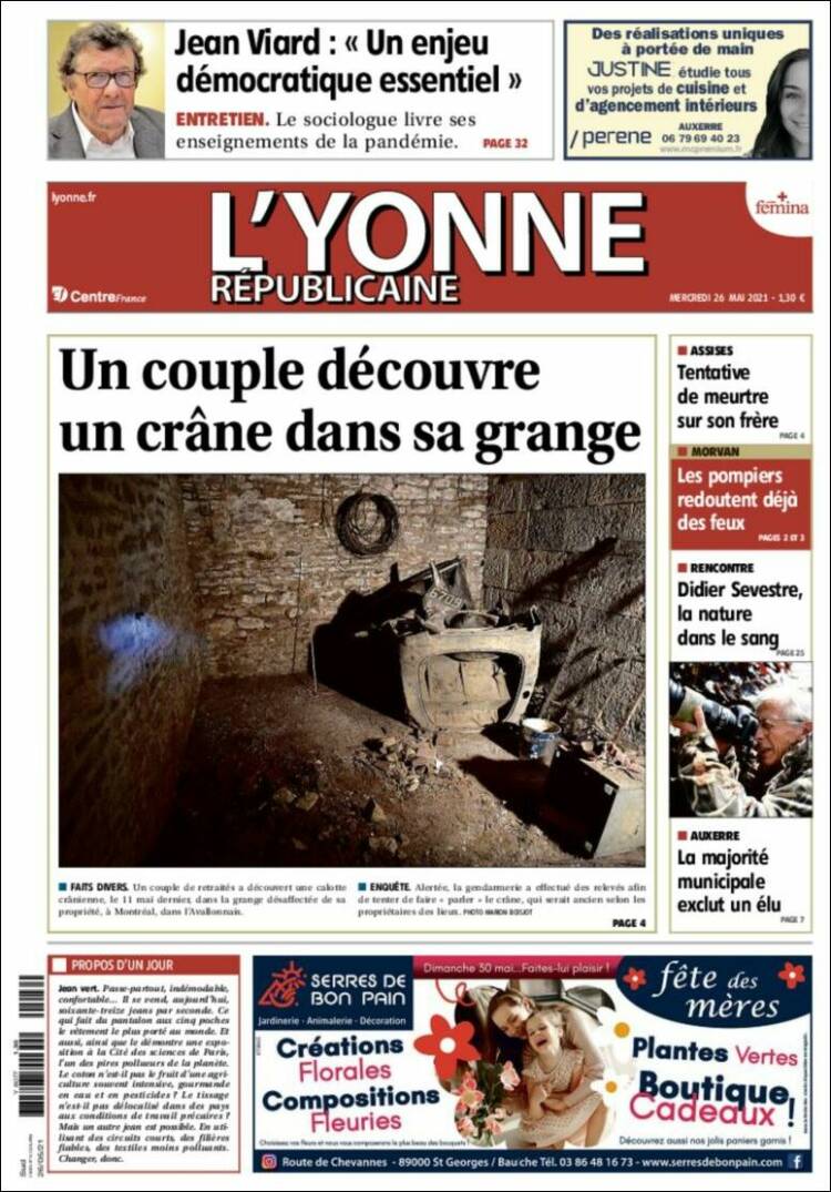 Portada de L'Yonne-Républicaine (Francia)