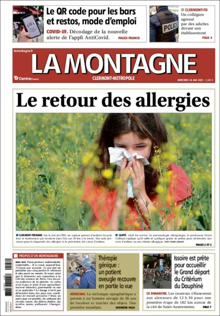 Portada de La Montagne (Francia)