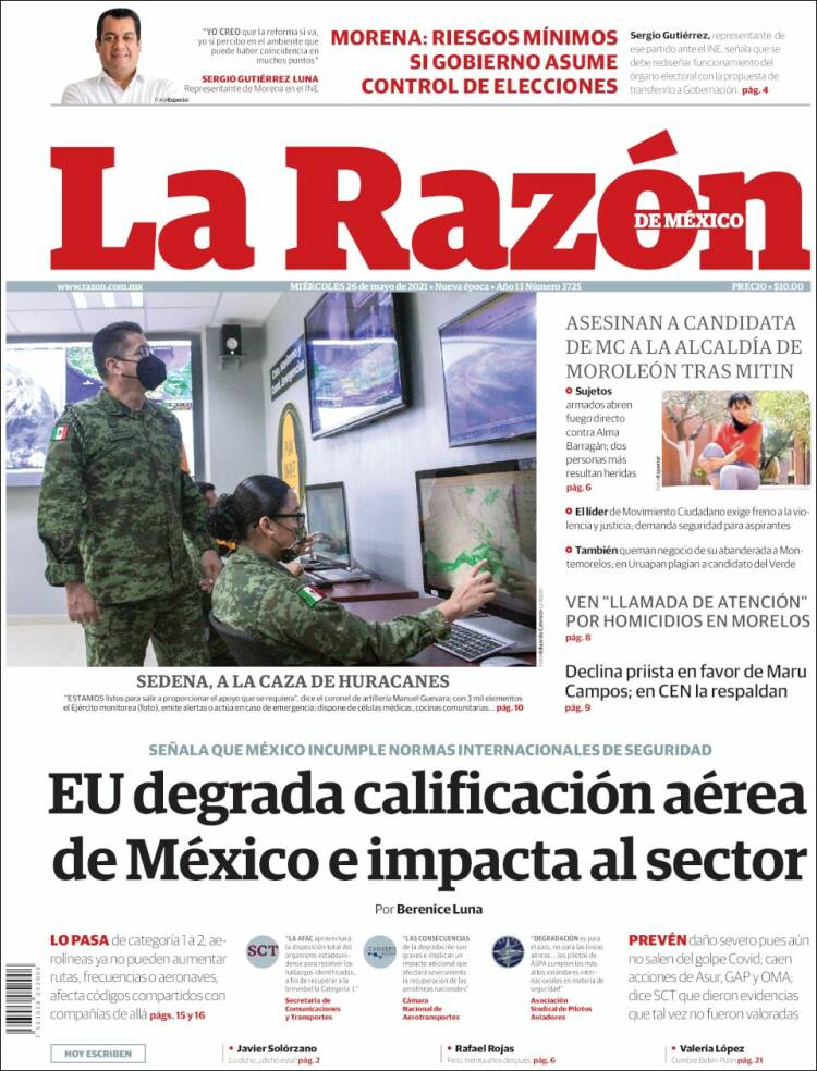 Portada de La Razón (México)