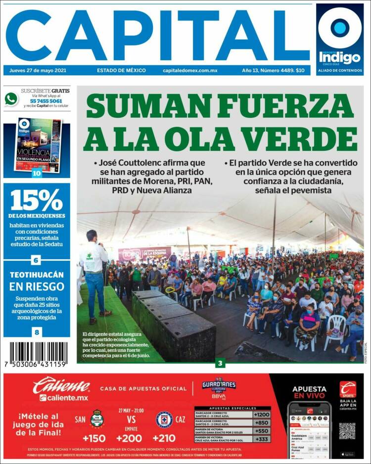 Portada de Capital México (México)