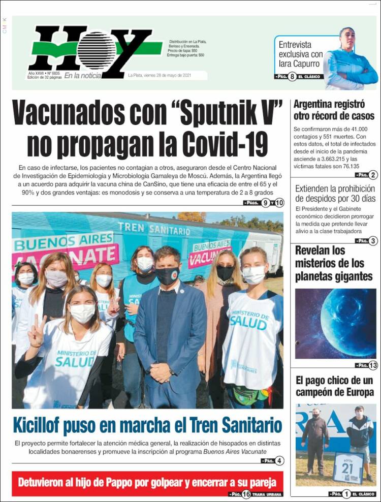 Portada de Diario Hoy (Argentina)