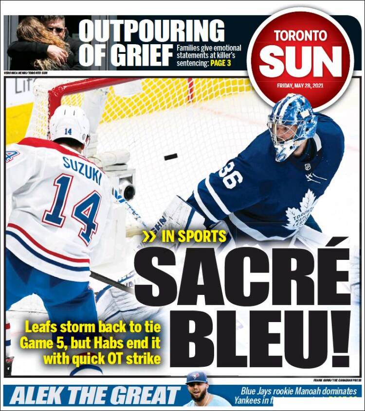 Portada de The Toronto Sun (Canadá)