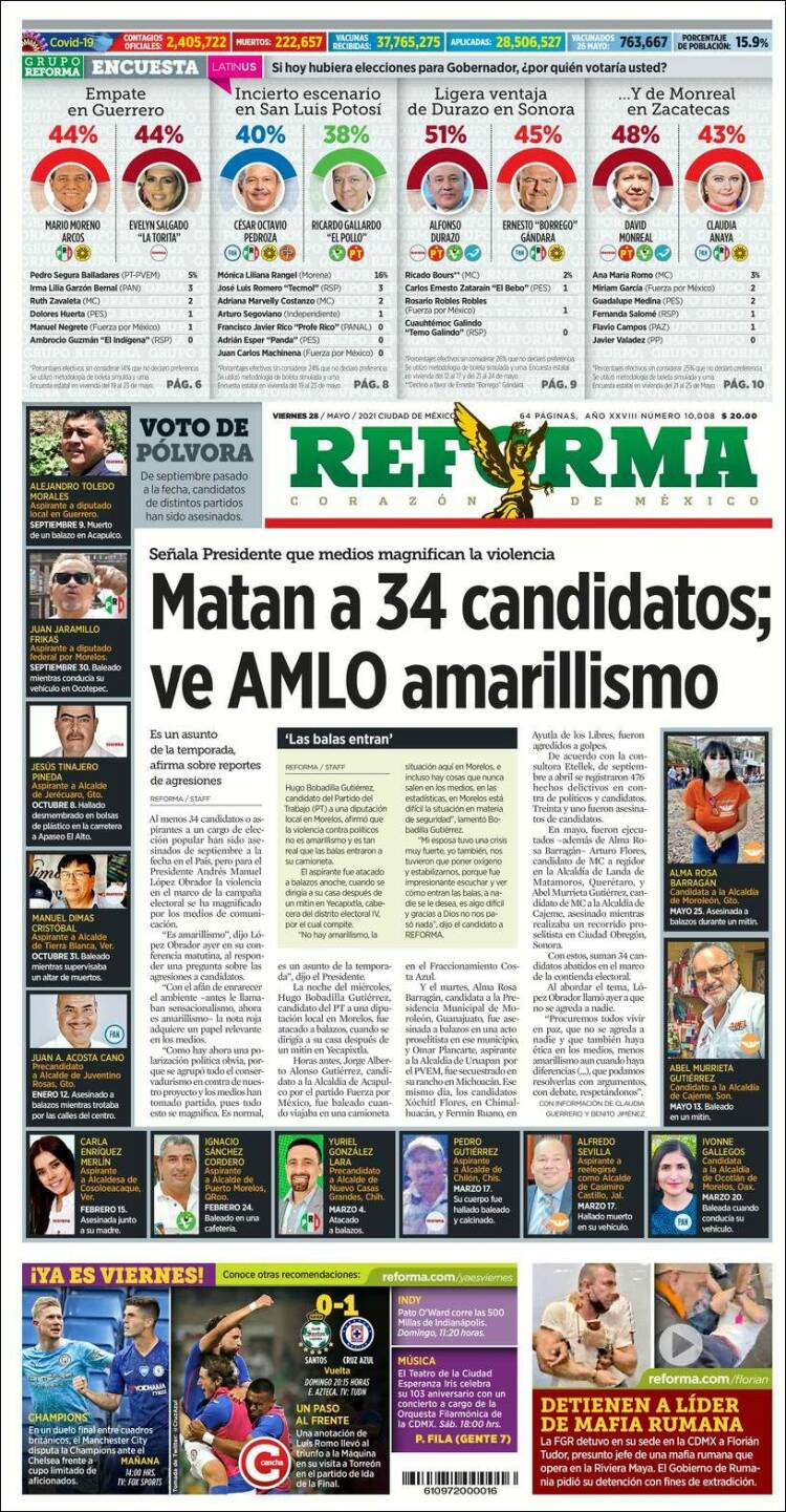 Portada de Reforma (México)