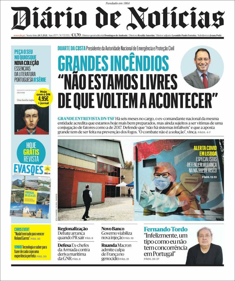 Portada de Diário de Noticias (Portugal)