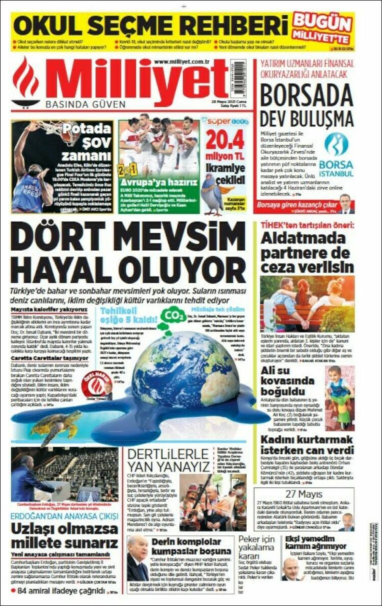 Portada de Milliyet (Turqu&iacute;a)