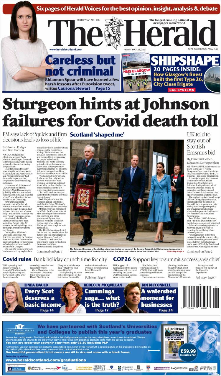 Portada de The Herald (United Kingdom)