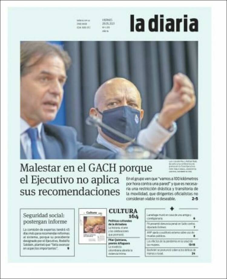 Portada de La Diaria (Uruguay)