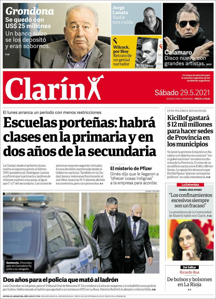 Portada de Clarín (Argentina)