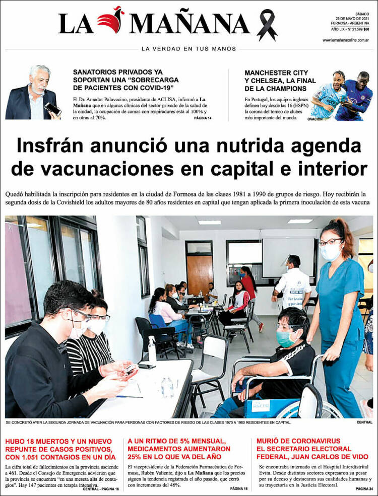 Portada de Diario La Mañana (Argentina)