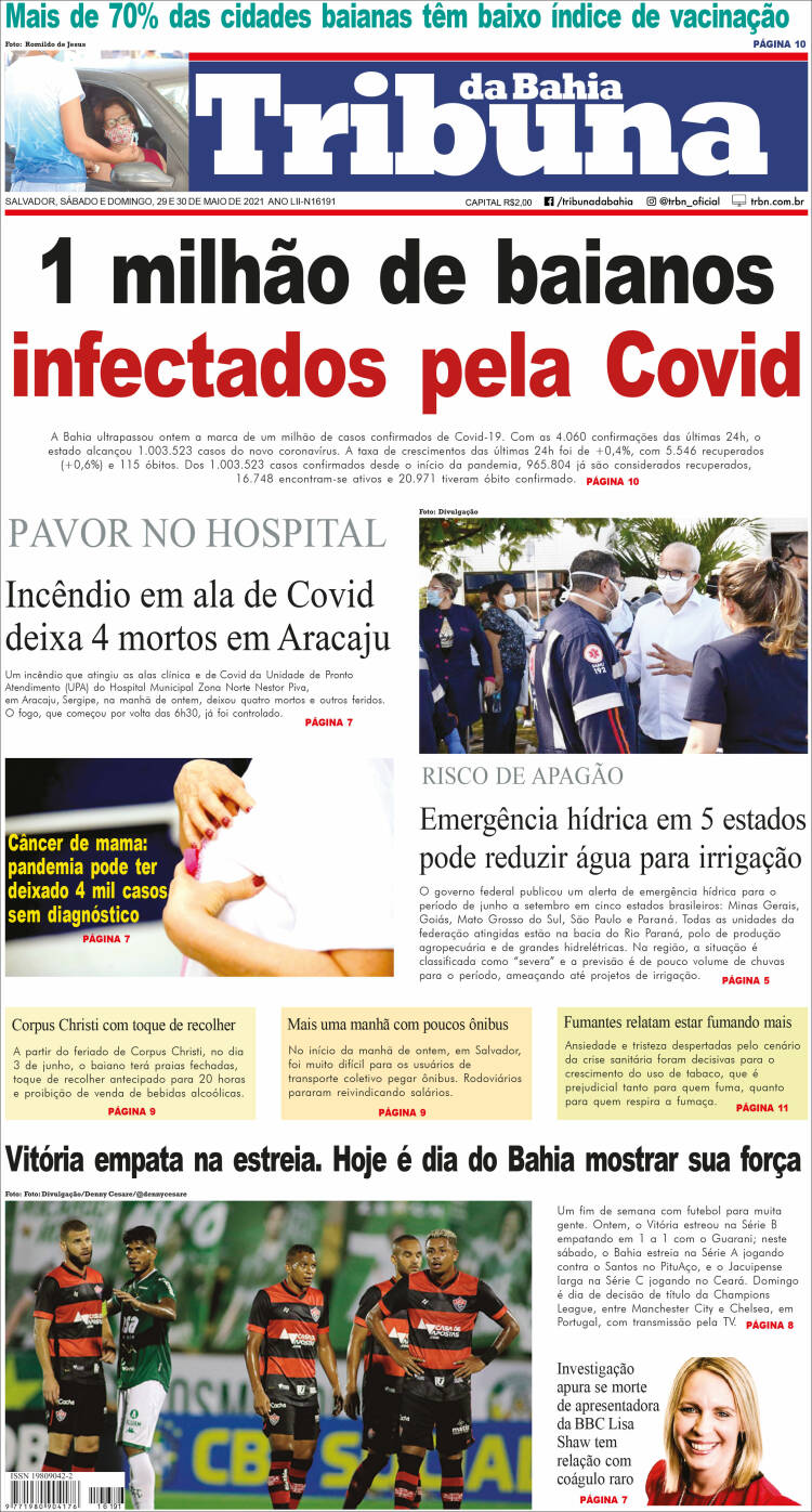Portada de Tribuna da Bahia (Brasil)