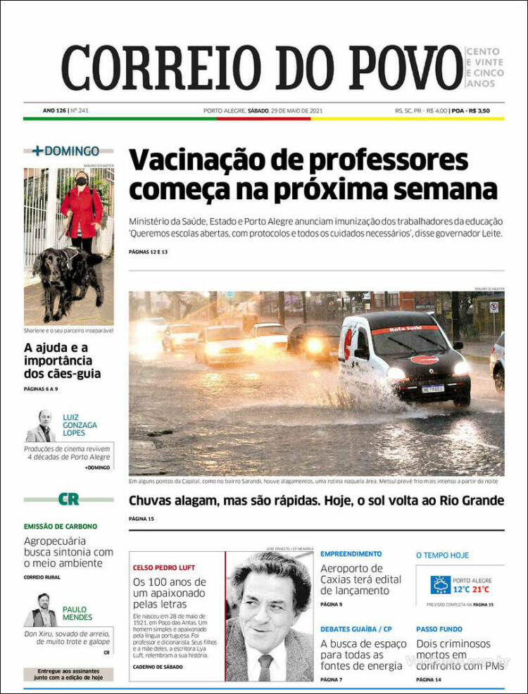 Periódico Correio Do Povo (Brasil). Periódicos De Brasil. Edición De ...