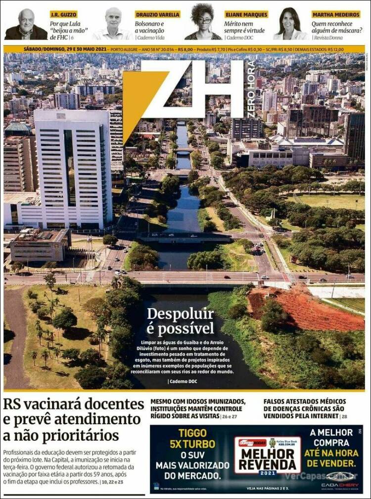 Portada de Zero Hora (Brasil)