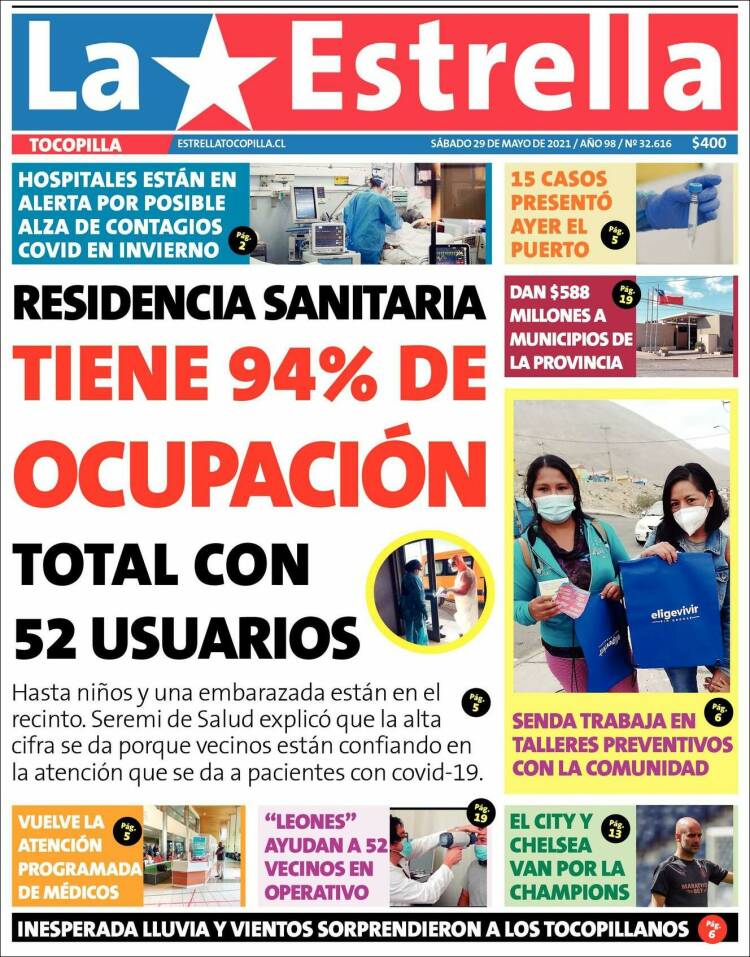 Portada de La Estrella de Tocopilla (Chile)