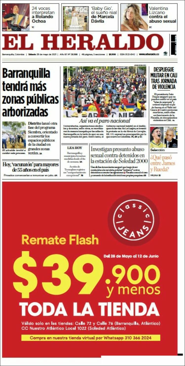 Portada de El Heraldo (Colombia)