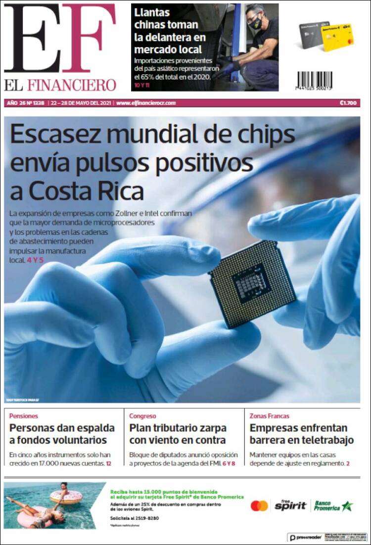 Portada de El Financiero (Costa Rica)