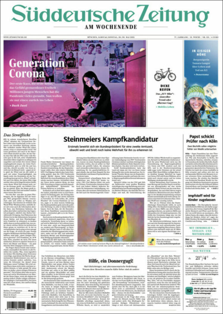 Portada de Sueddeutsche (Alemania)