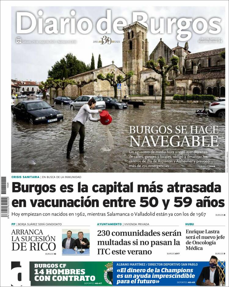 Portada de Diario de Burgos (España)